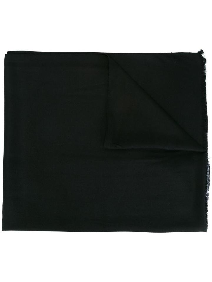 Moschino Frayed Edge Scarf, Men's, Black, Viscose