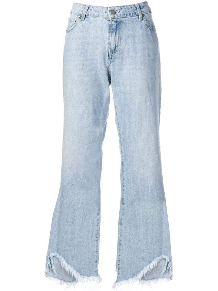 Federica Tosi Frayed Wide-leg Jeans - Blue