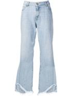 Federica Tosi Frayed Wide-leg Jeans - Blue