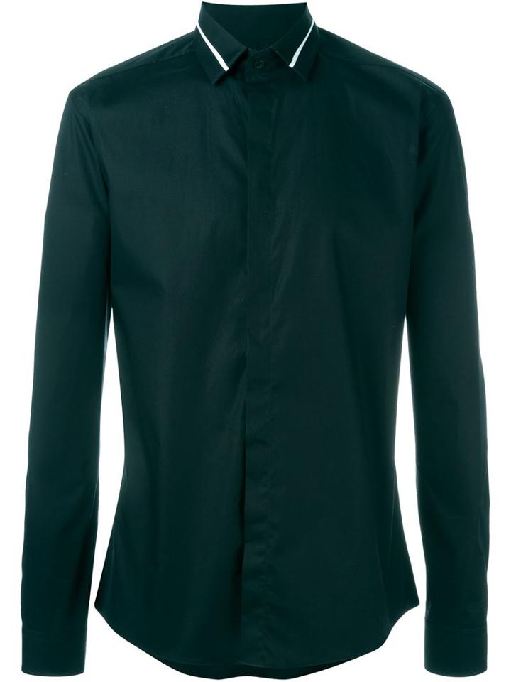 Les Hommes Collar Stripe Detail Shirt