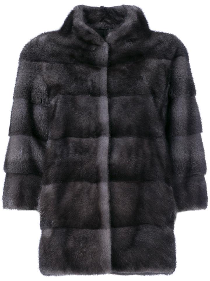 Liska Padded Fur Jacket - Blue