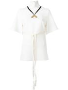 Ellery High Neck Straps T-shirt - White