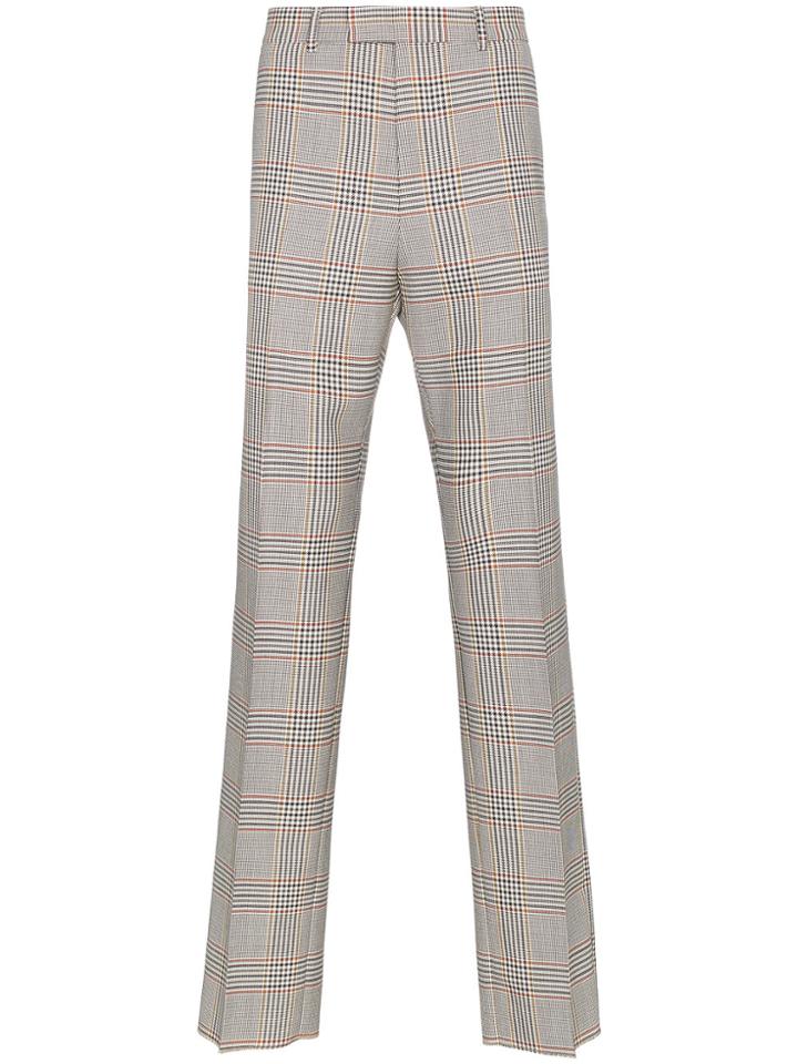 Gucci Tailored Retro Check Wool Trousers - Nude & Neutrals