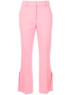 Msgm Side Slit Tailored Trousers - Pink & Purple