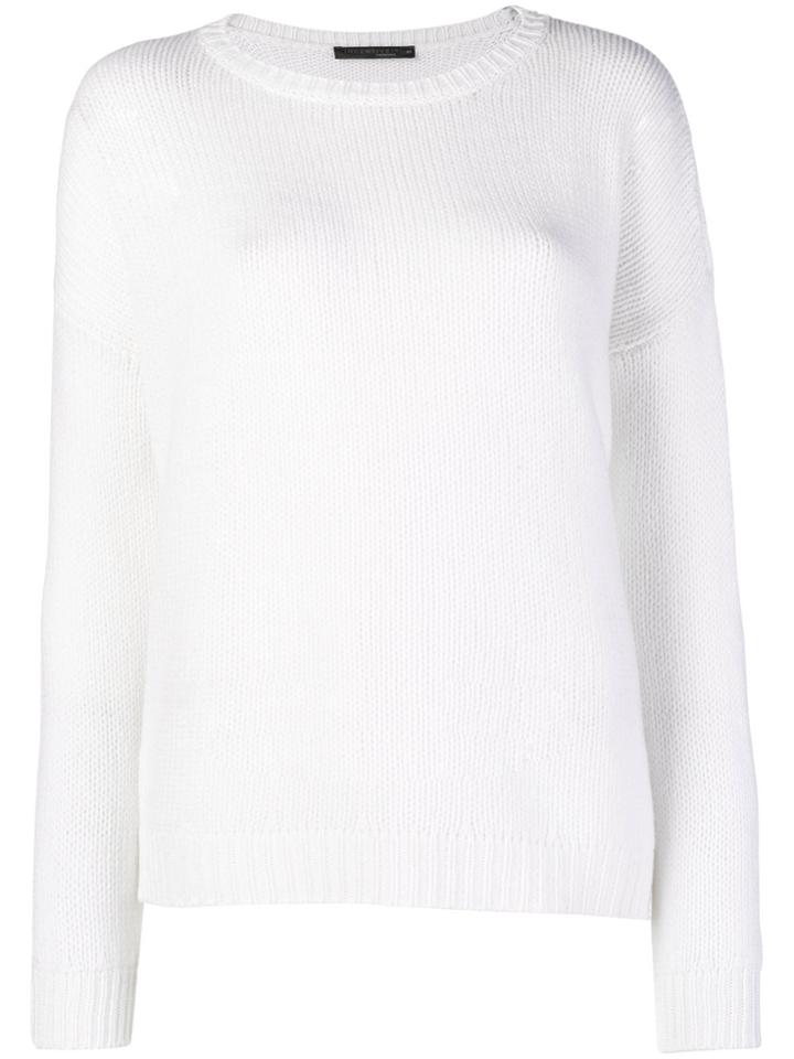 Incentive! Cashmere Round Neck Sweater - White