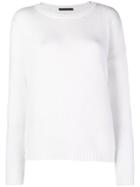 Incentive! Cashmere Round Neck Sweater - White