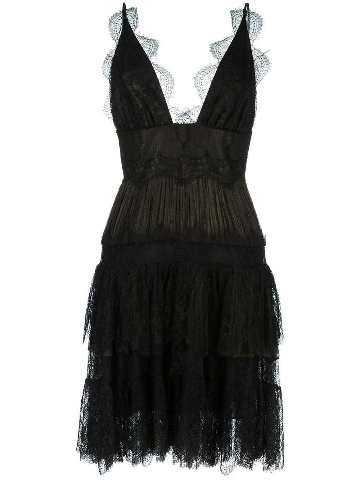 Maria Lucia Hohan Flared Lace Dress, Women's, Size: 40, Black, Silk/nylon/spandex/elastane/viscose