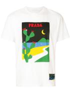 Prada Cactus Logo Print T-shirt - White