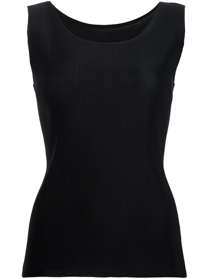 Pleats Please By Issey Miyake Pleated Tank Top, Women's, Size: 5, Black, Polyester