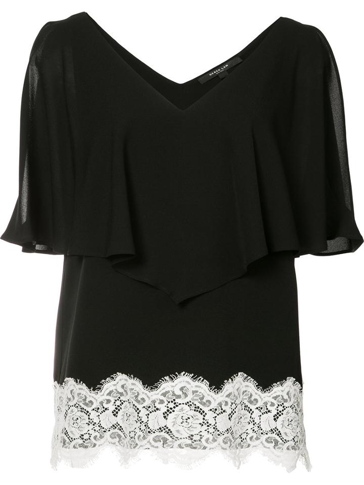 Derek Lam - Lace Detail Ruffled Blouse - Women - Silk - 36, Black, Silk