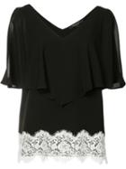 Derek Lam - Lace Detail Ruffled Blouse - Women - Silk - 36, Black, Silk