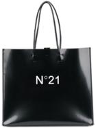 No21 Large Logo-print Shopper - Black