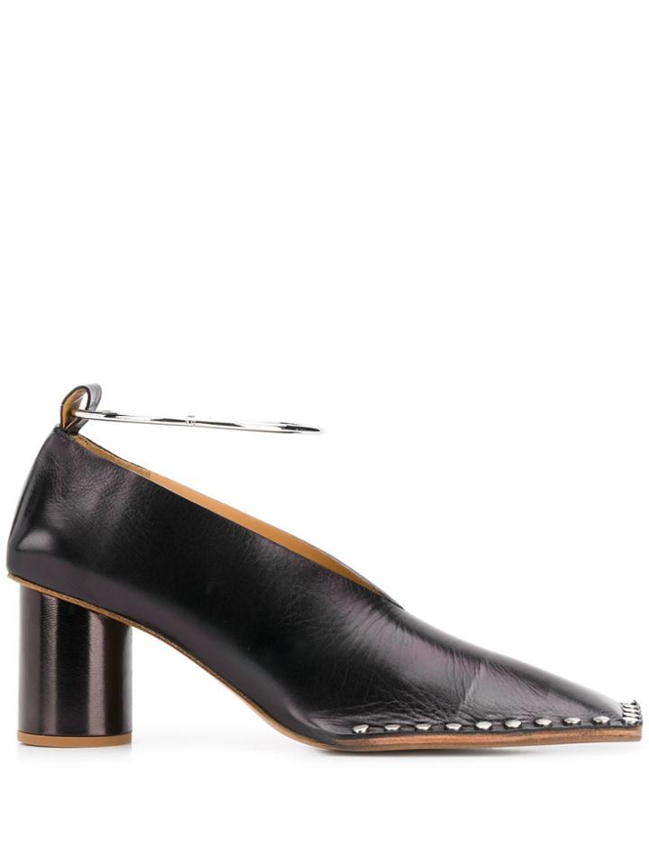 Jil Sander Metal Anklet Stud-embellished Pumps - Black