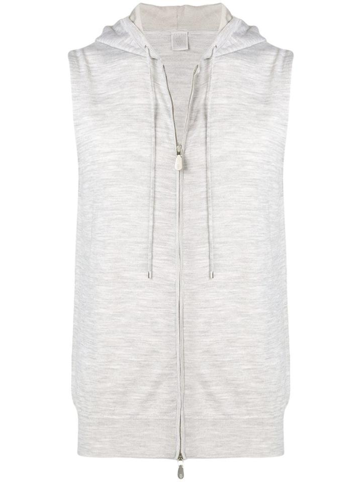Eleventy Hooded Vest - Grey