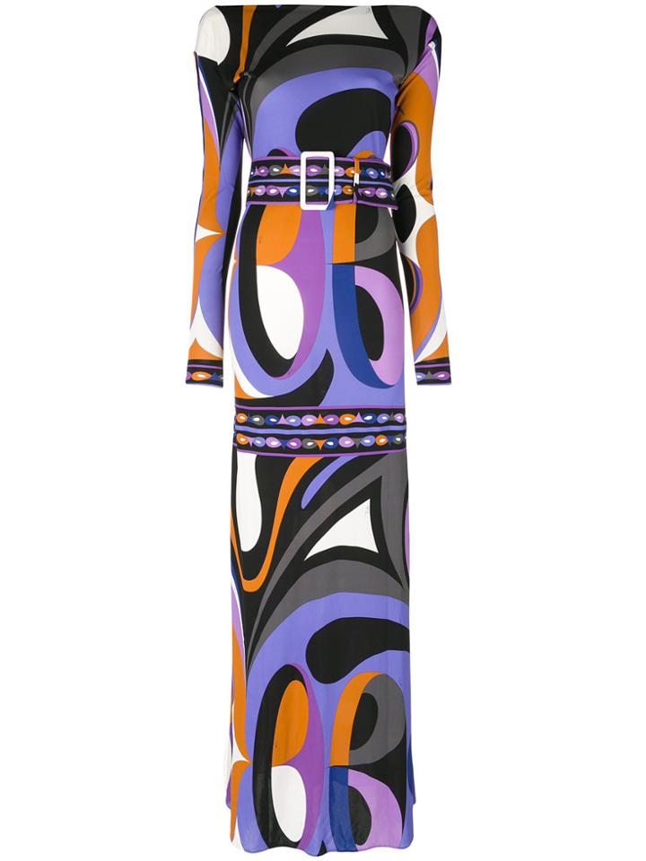 Emilio Pucci Psychedelic Print Belted Gown - Multicolour