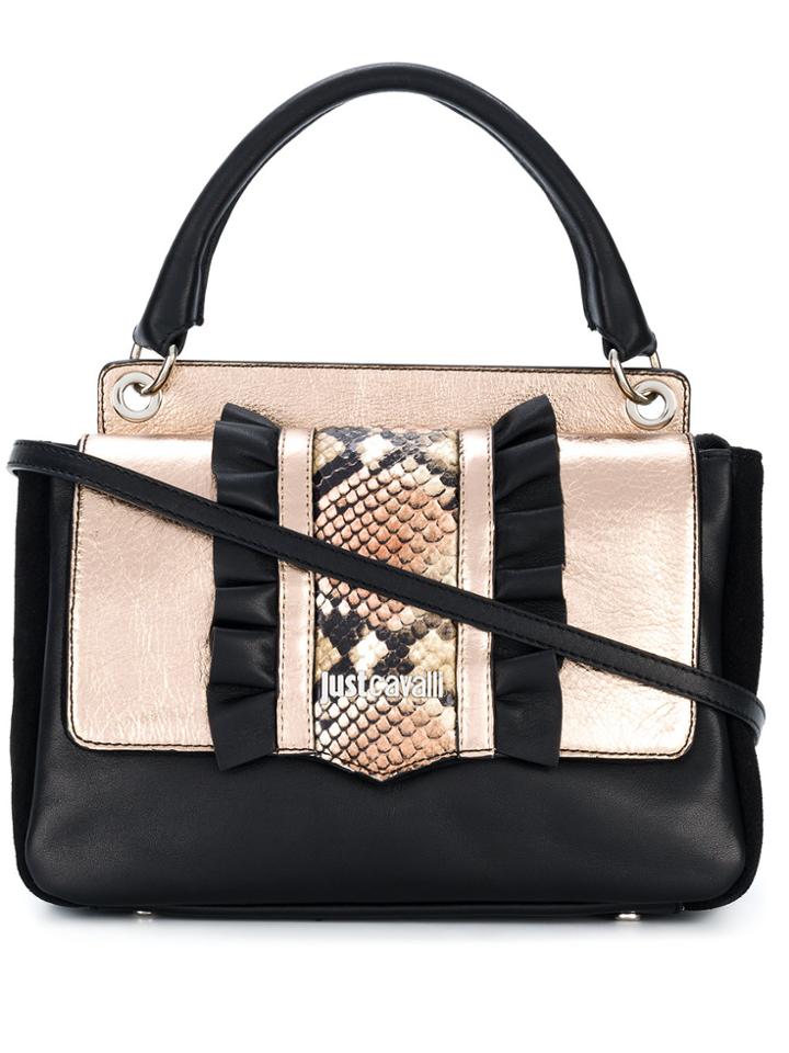 Just Cavalli Snake Effect Tote Bag - Black