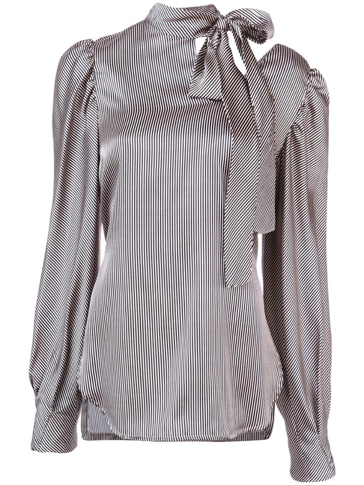 Silvia Tcherassi Bow Tie Striped Shirt - Black