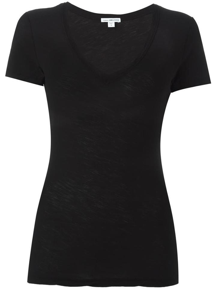 James Perse Scoop Neck T-shirt, Women's, Size: 3, Black, Cotton