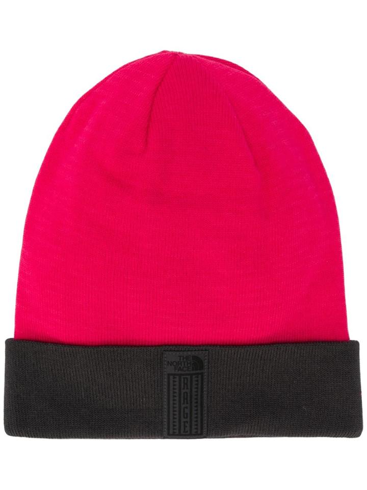 The North Face Logo Knitted Beanie Hat - Pink