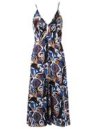 Andrea Marques Andrea Marques Vestidoalcafina Jardim Azul Natural (vegetable)->cotton, Women's, Size: 38, Blue, Silk