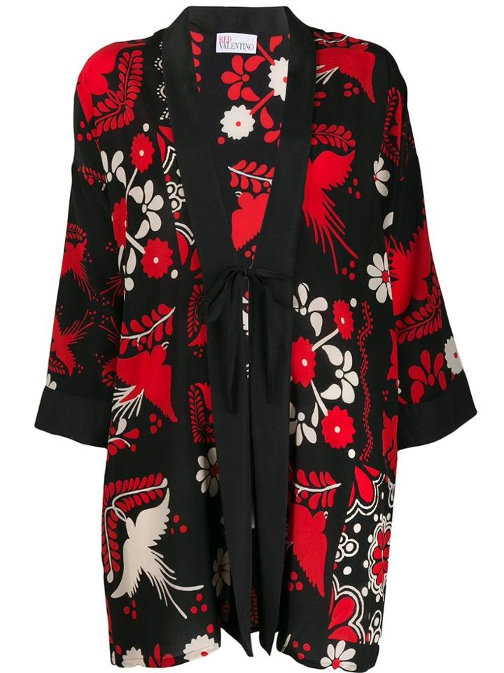 Red Valentino Terrace Print Kimono - Black