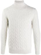 Borrelli Cable Knit Jumper - White