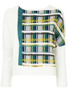 Loveless Tweed Panel Jumper - White