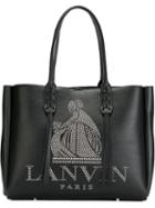 Lanvin Studded Logo Fringed Tote, Women's, Black