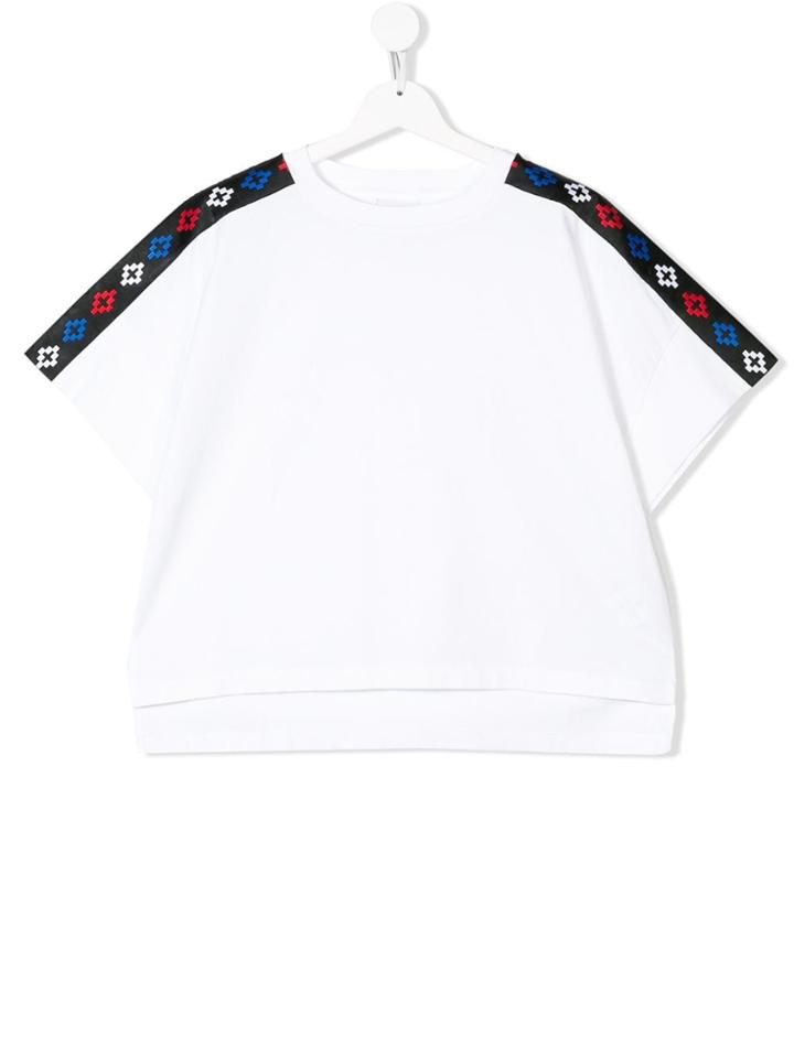 Marcelo Burlon County Of Milan Kids Teen Logo Stripe T-shirt - White