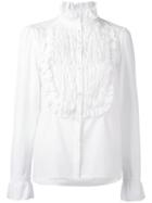 See By Chloé - Pie Crust Collar Smocked Blouse - Women - Cotton - 38, White, Cotton