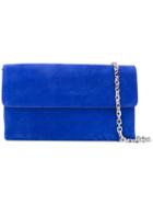 Casadei - Chain Flap Bag - Women - Chamois Leather/satin - One Size, Blue, Chamois Leather/satin