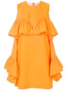 Msgm Sleeveless Ruffle Dress - Yellow & Orange