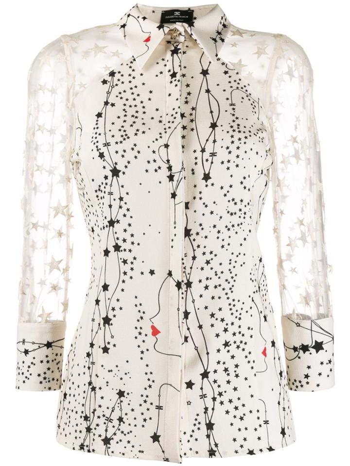 Elisabetta Franchi Star Appliqué Shirt - Neutrals