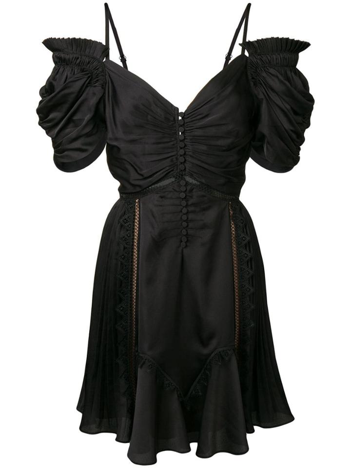Self-portrait Pleated Mini Dress - Black