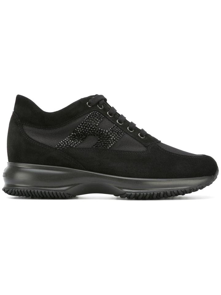 Hogan Interactive Crystal Logo Sneakers - Black