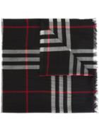 Burberry 'gauze Giant' Scarf, Women's, Black, Silk/wool