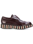 Paloma Barceló Striped Sole Brogues - Red