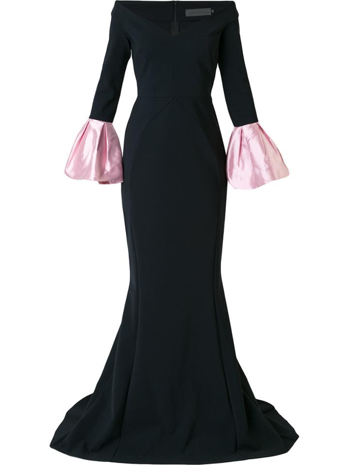 Greta Constantine Shoulderless Evening Dress - Black