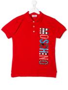 Moschino Kids Teen Logo Print Polo Shirt - Red