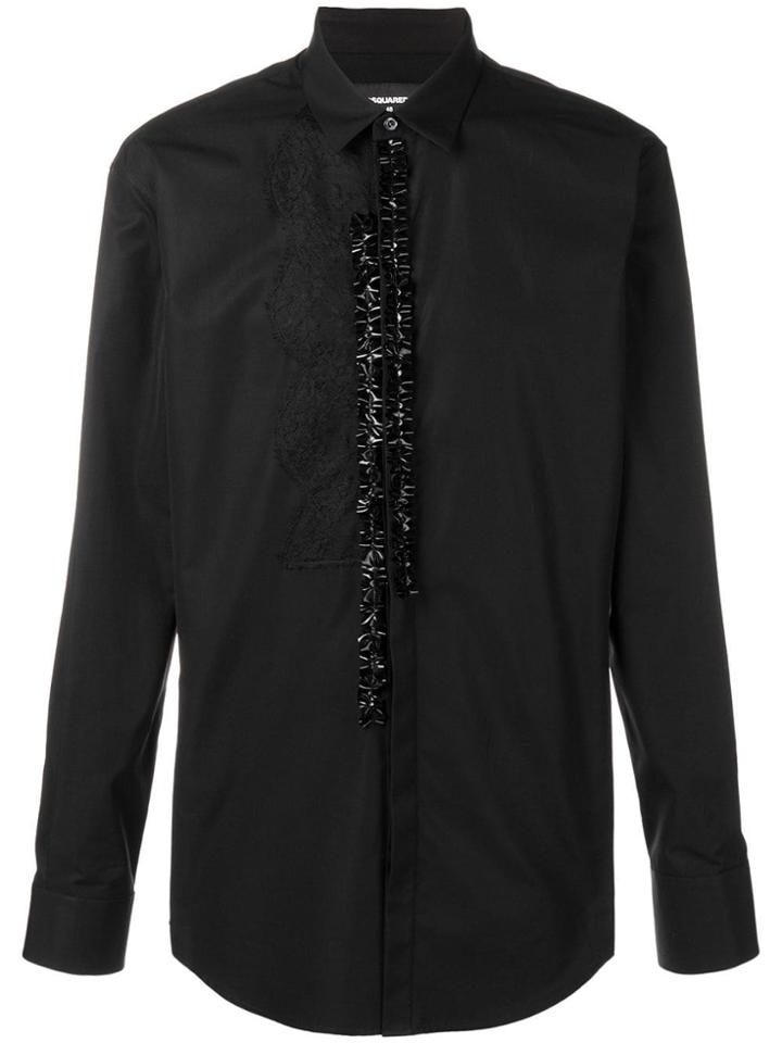 Dsquared2 Ruffle Placket Shirt - Black