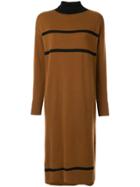 Loveless Striped Knitted Dress - Brown