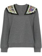 Stella Mccartney Shoulder Appliqué Cotton Sweatshirt - Grey