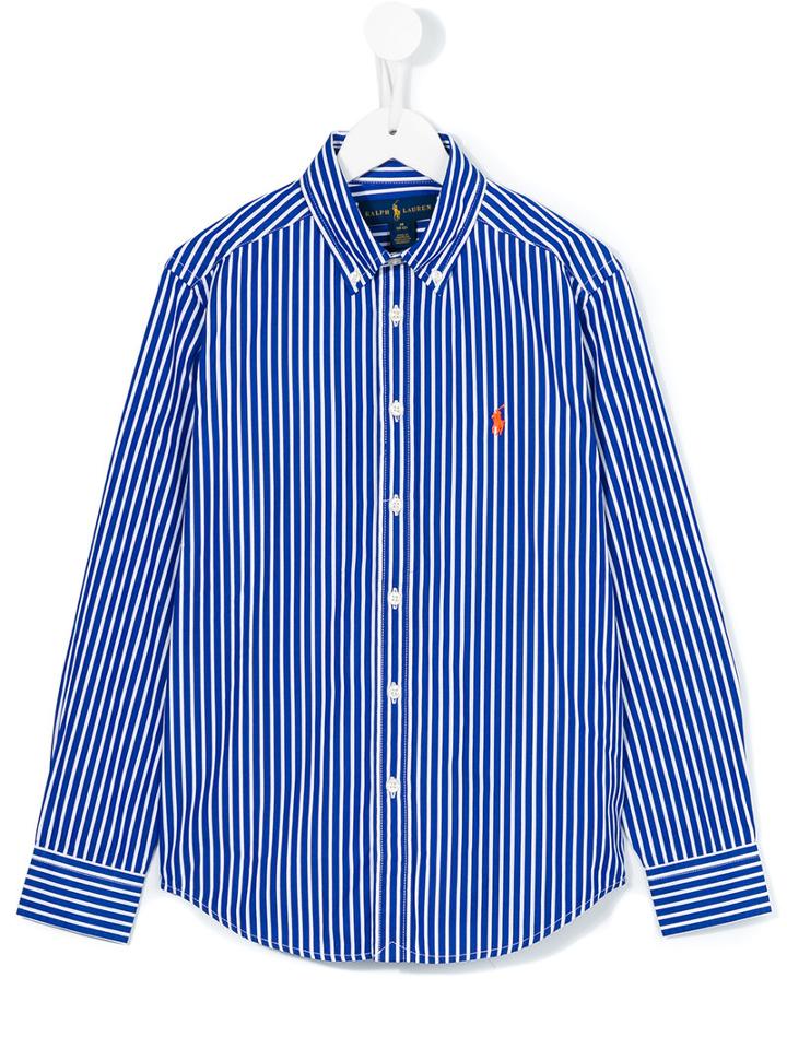 Ralph Lauren Kids - Button-down Collar Shirt - Kids - Cotton - 12 Yrs, Boy's, Blue