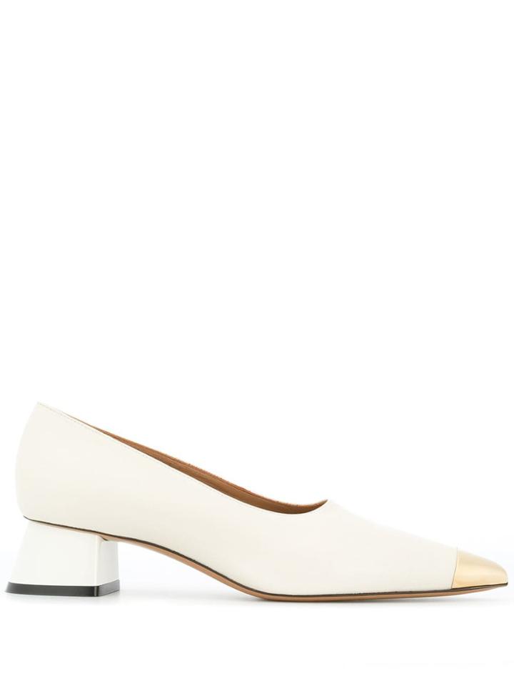 Marni Cap Toe Pumps - White