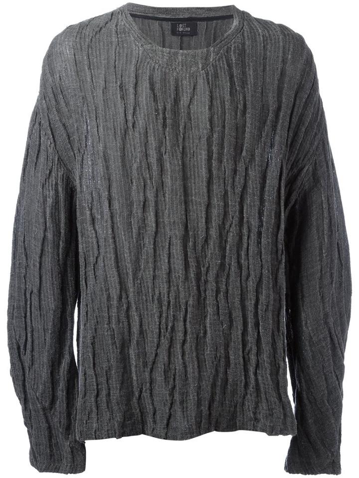 Lost & Found Ria Dunn Creased Sweatshirt, Men's, Size: Large, Grey, Cotton/linen/flax/nylon