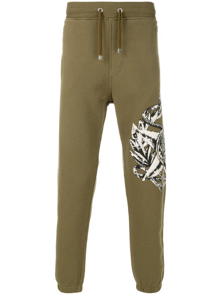 Just Cavalli Star And Animal Print Sweatpants - Green