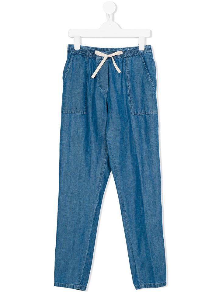 Hartford Kids - Casual Denim Trousers - Kids - Linen/flax/lyocell - 14 Yrs, Girl's, Blue