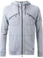 Loveless Contrast Trim Hole Hooded Jacket, Men's, Size: 2, Grey, Cotton/polyester
