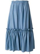 See By Chloé Tiered Midi Skirt - Blue