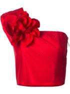 Bambah Side Flower Crop Top - Red